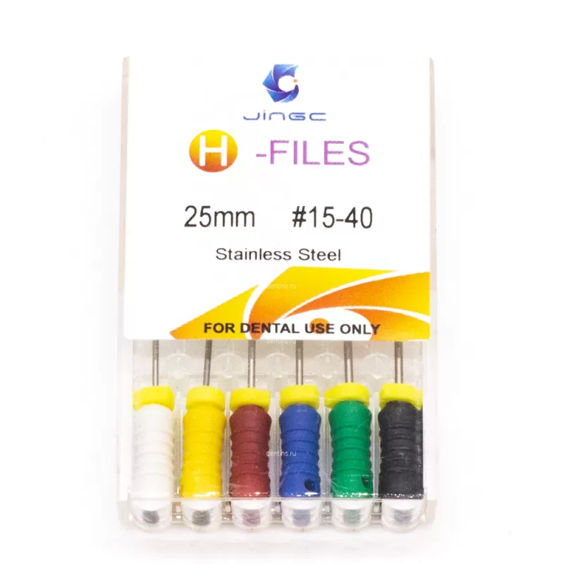 Файлы эндодонтические JiNGC H-files, 15-40, 25 мм