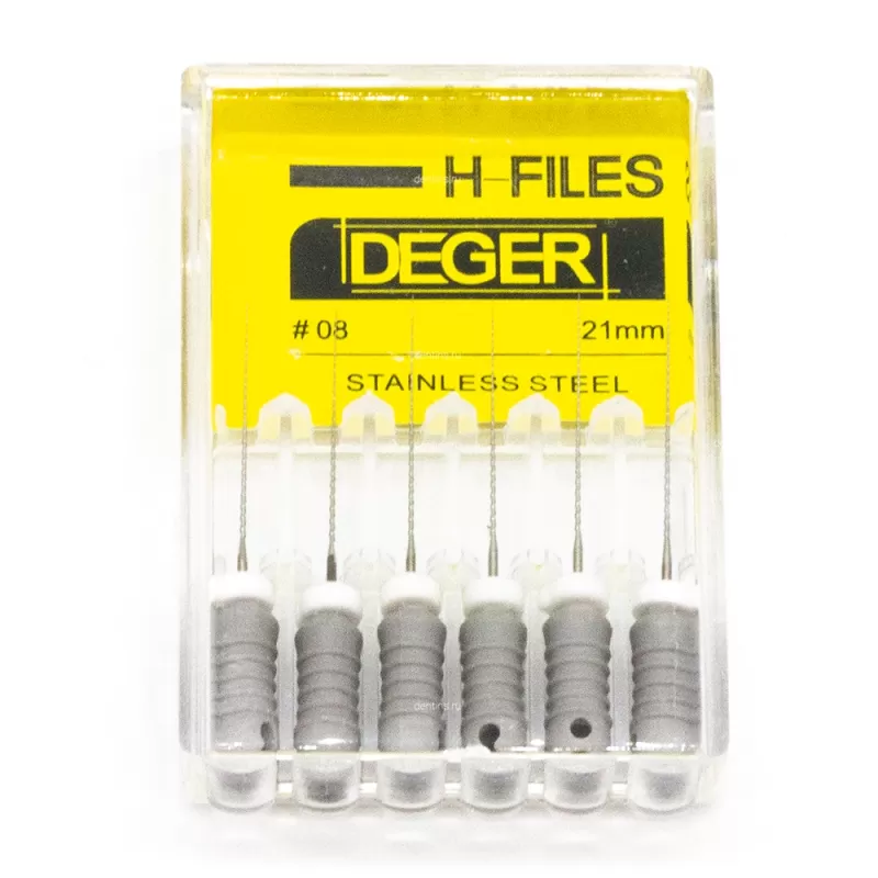 Файлы эндодонтические DEGER H-files, 08, 21 мм