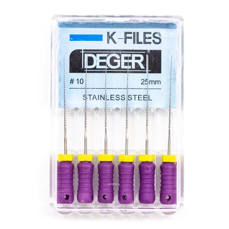 Файлы эндодонтические DEGER K-files, 10, 25 мм