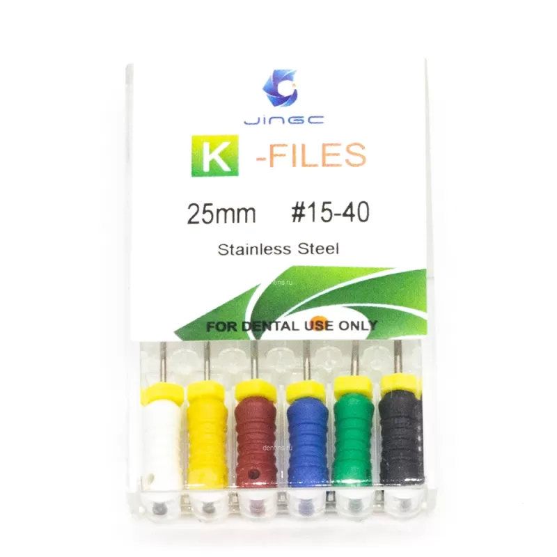 Файлы эндодонтические JiNGC K-files, 15-40, 25 мм