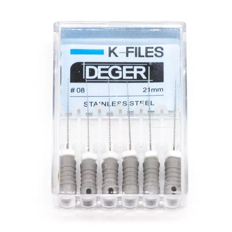 Файлы эндодонтические DEGER K-files, 08, 21 мм