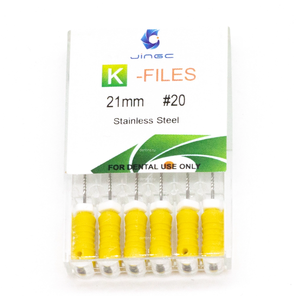 Файлы эндодонтические JiNGC K-files, 20, 21 мм