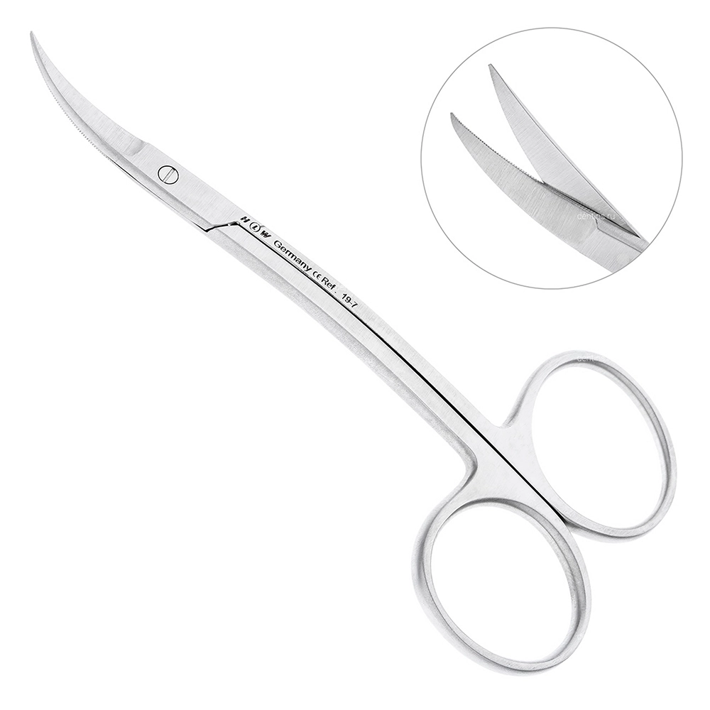 Ножницы хирургические La Grange, двойной изгиб,  11,5 см