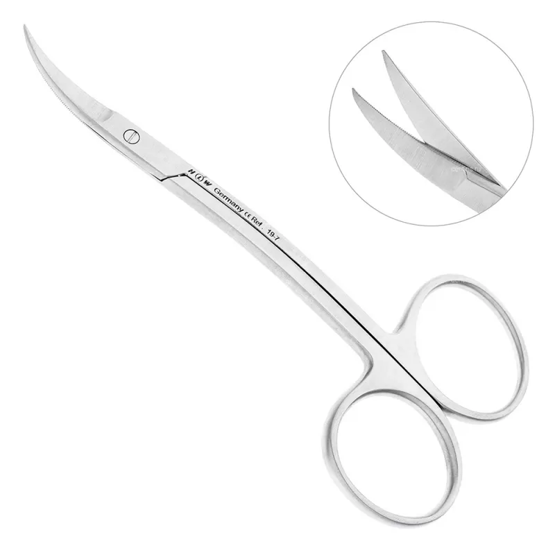 Ножницы хирургические La Grange, двойной изгиб,  11,5 см