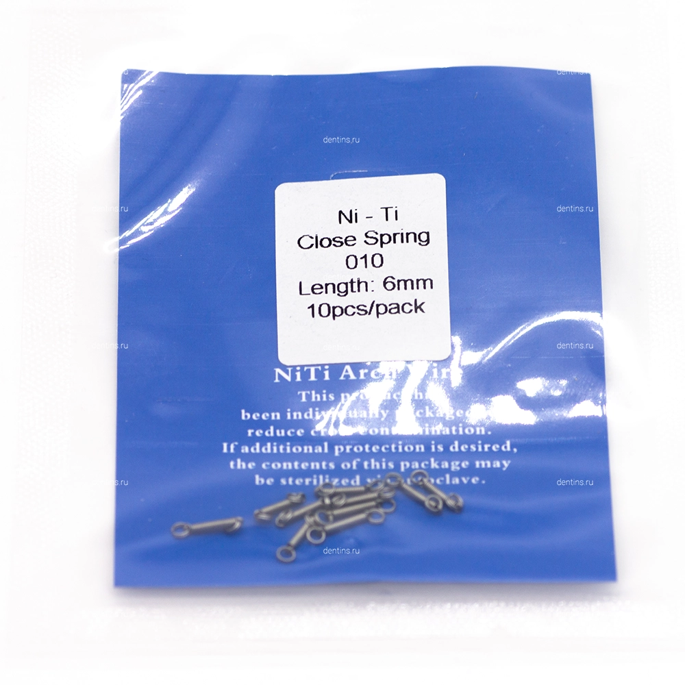 Ортодонтическая пружина с кольцом, закрывающая, 0.010