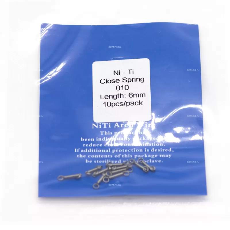 Ортодонтическая пружина с кольцом, закрывающая, 0.010