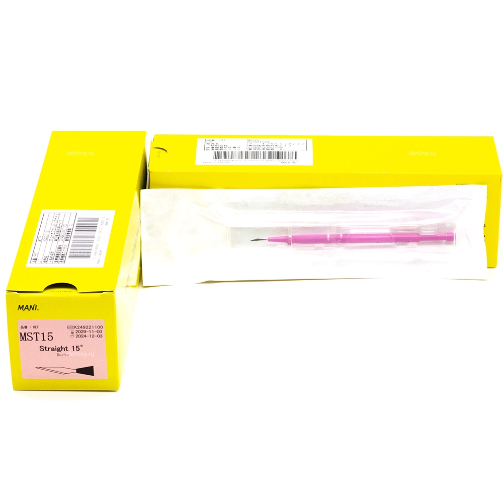 Скальпель-расслаиватель микрохирургический, офтальмологический с одной режущей кромкой Mani, 1,5 мм