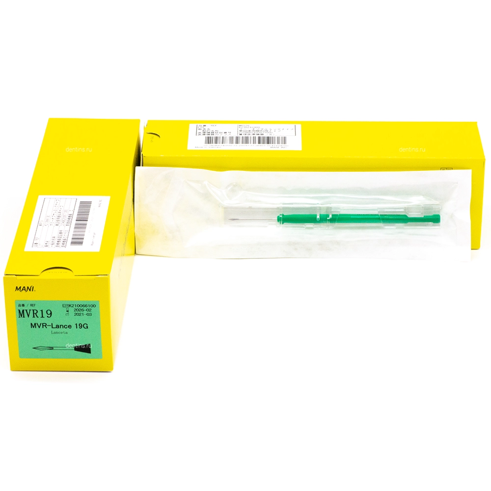 Скальпель-расслаиватель микрохирургический, офтальмологический копьевидный Mani, 1,5 мм, 6 шт