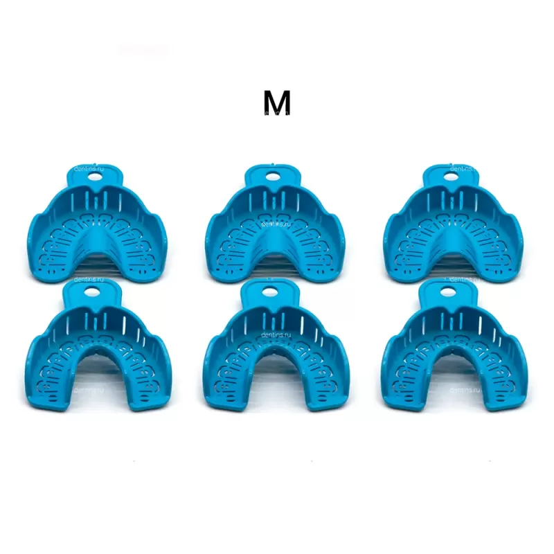 Набор из 6 оттискных ложек для снятия слепков, для имплантации M (3 верх, 3 низ)