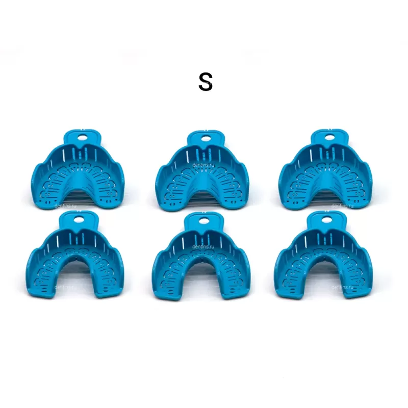 Набор из 6 оттискных ложек для снятия слепков, для имплантации S (3 верх, 3 низ)