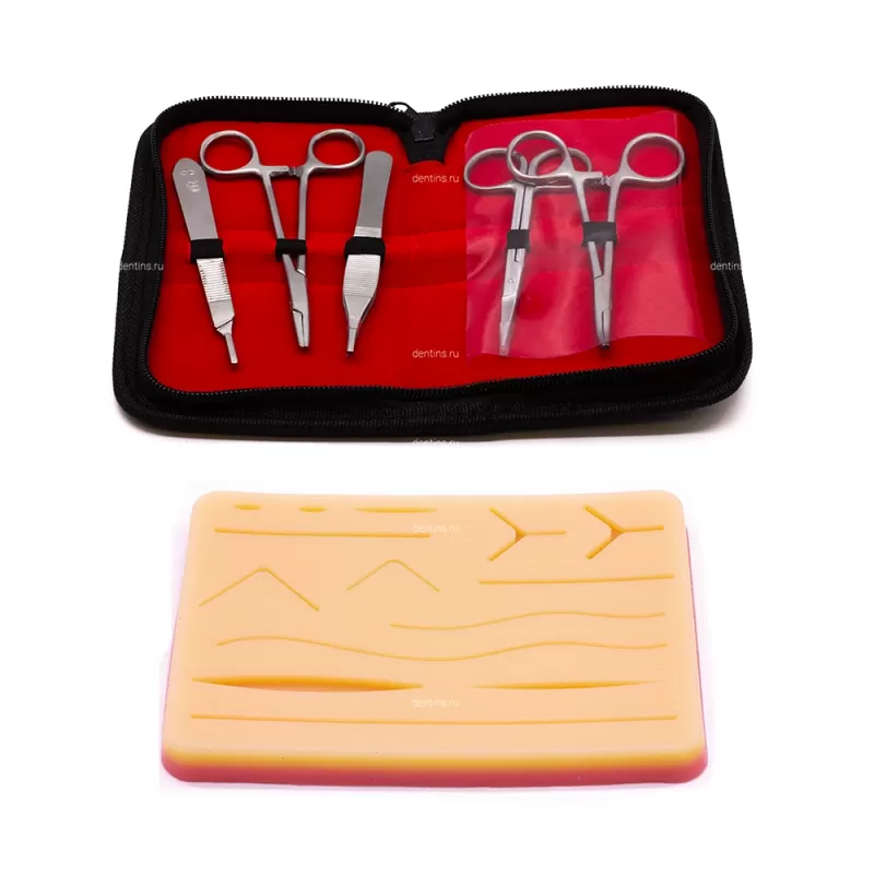 Тренажер для наложения швов с 5 инструментами