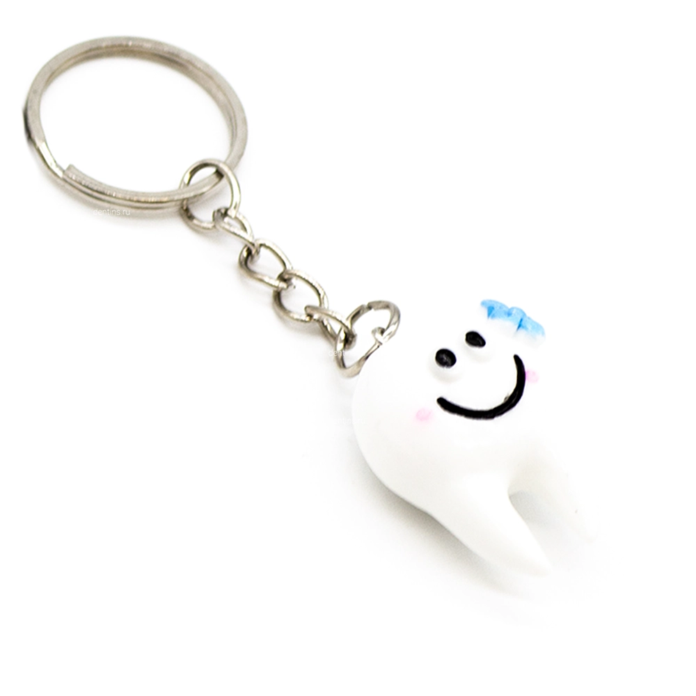 Брелок пластмассовый с зубиком, голубой