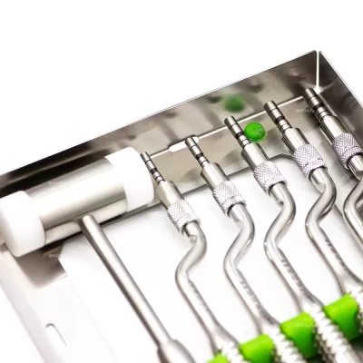 Набор из 5 изогнутых, вогнутых остеотомов и молотка