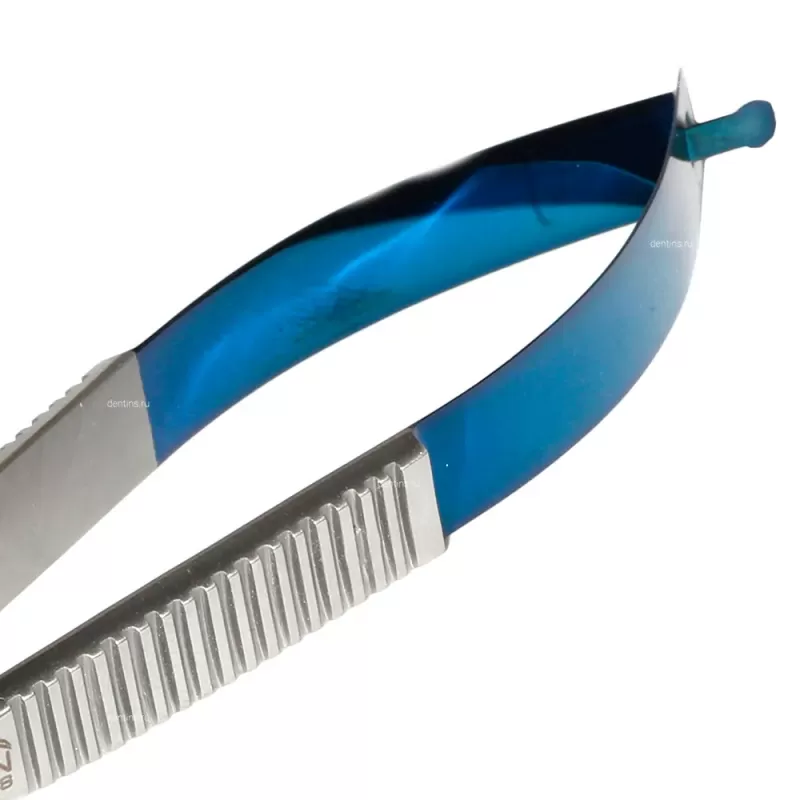 Ножницы микрохирургические Кастровьехо TC Flat Blue, 150 мм прямые