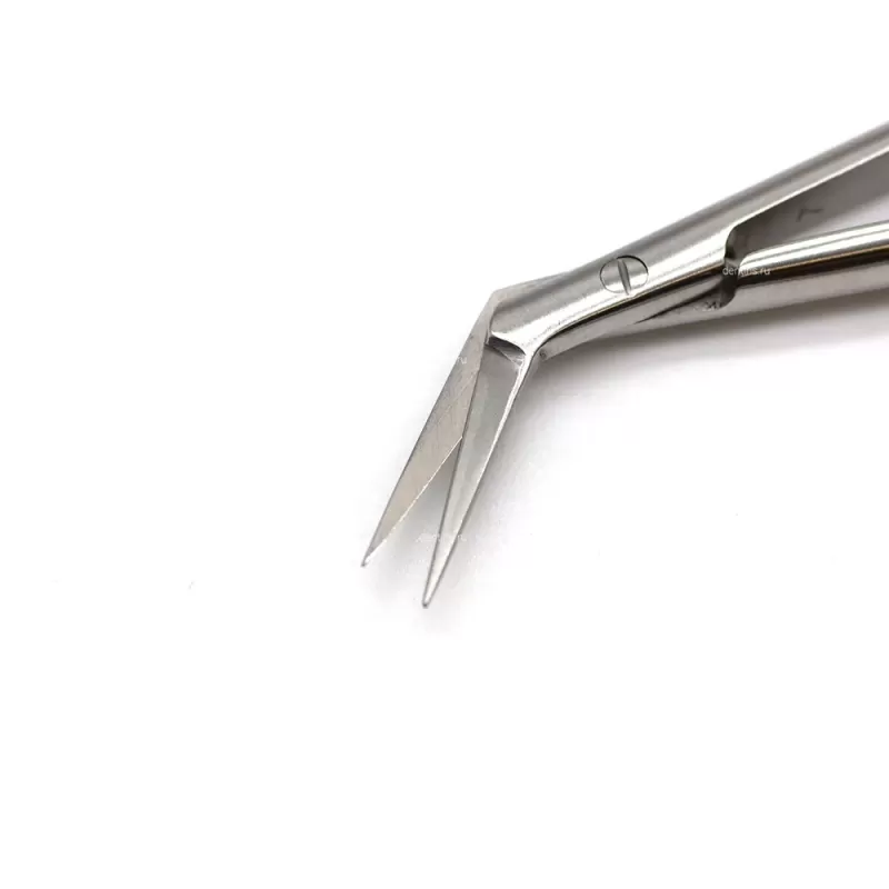 Ножницы микрохирургические Кастровьехо, наклоненные по плоскости TC Knurling Gold, 180 мм