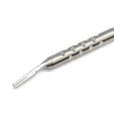 Ручка для скальпеля многоразовая №3 для лезвий №10-15, изогнутая под 30° Round Silver