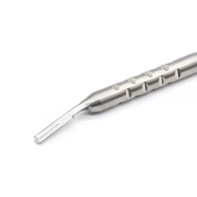 Ручка для скальпеля многоразовая №3 для лезвий №10-15, изогнутая под 30° Round Silver