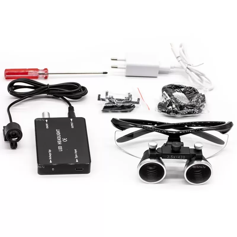 Бинокуляры стоматологические с увеличением 2,5х и светом