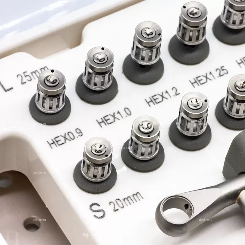 Универсальный набор отверток для имплантов с динамометрическим ключом Silver