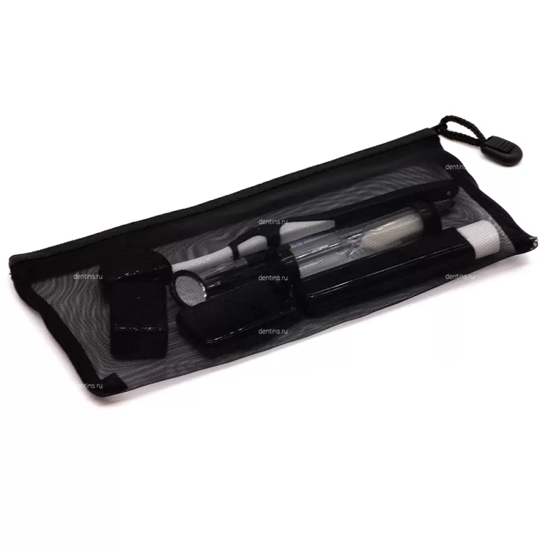 Ортодонтический набор по уходу за полостью рта в косметичке, черный