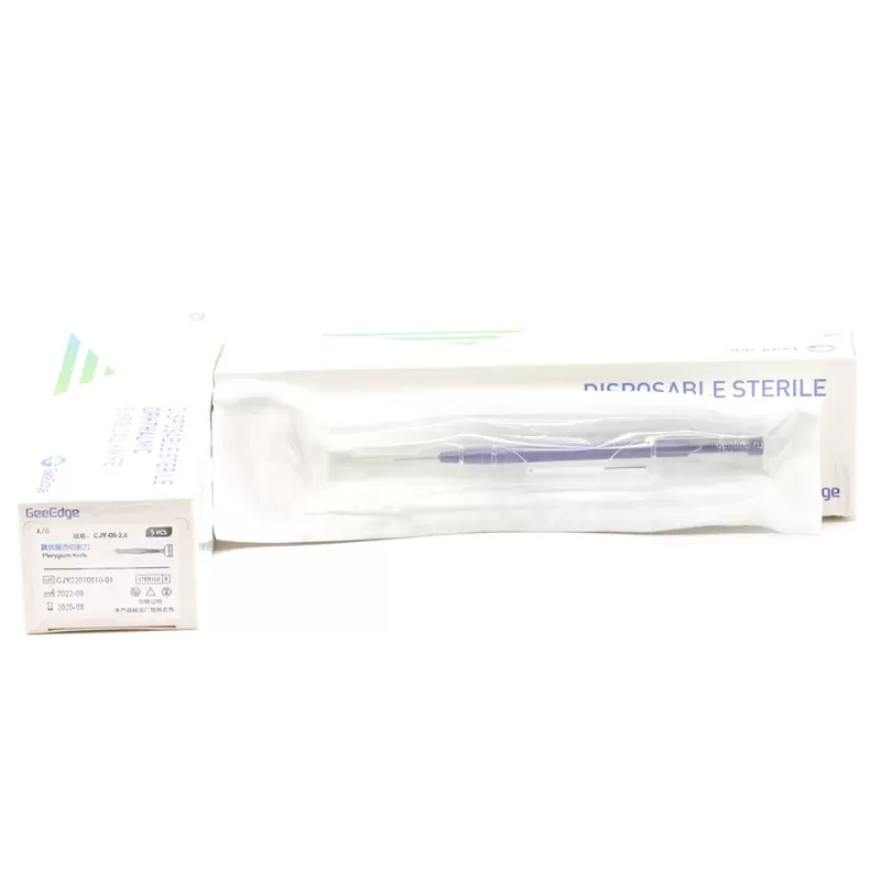 Cкальпель микрохирургический, офтальмологический крыловидный 2,4 мм, 5 шт