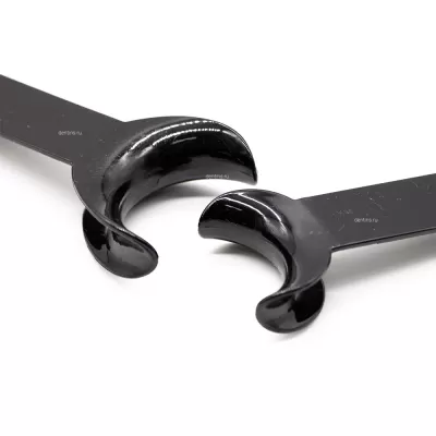 Ретрактор стоматологический двусторонний для щек и губ черный - набор из 4 шт