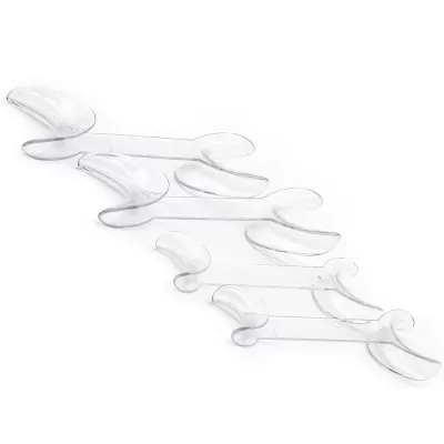 Ретрактор стоматологический двусторонний для щек и губ прозрачный - набор из 4 шт