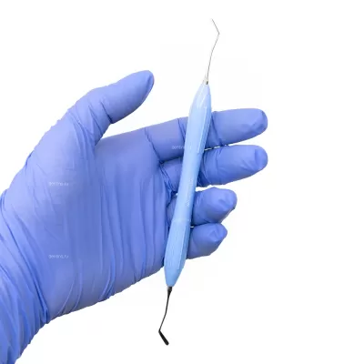 Гладилка двусторонняя голубая Silicon Silver, 175 мм